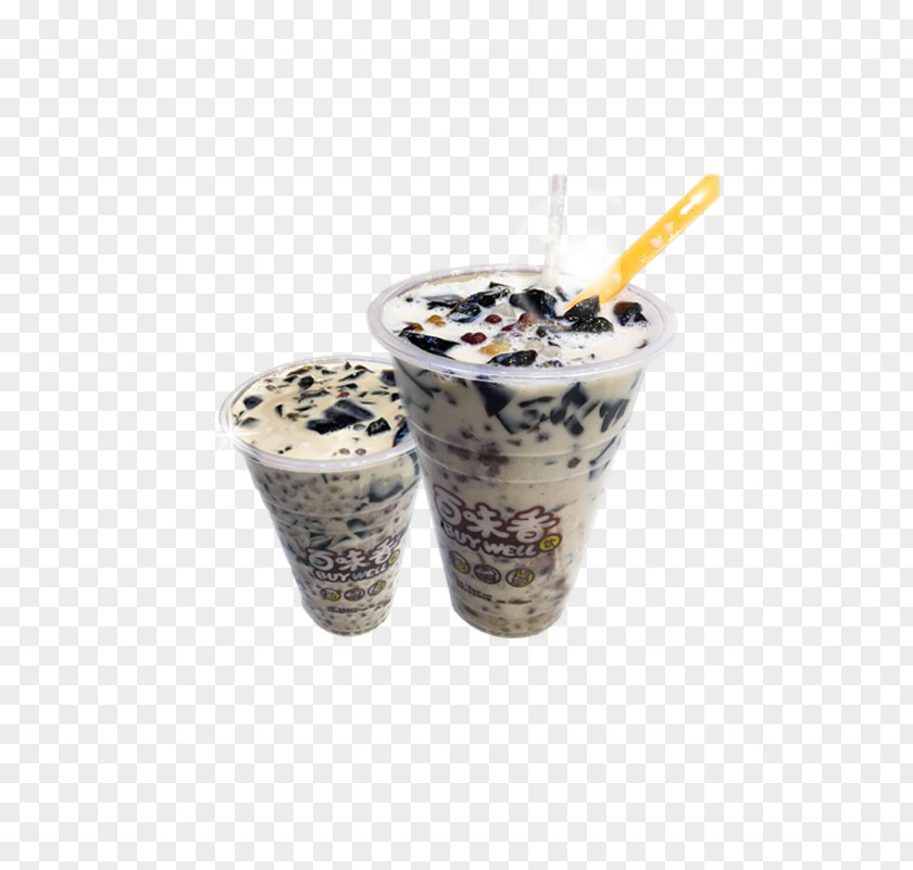 Two Cups Of Grass Jelly PNG