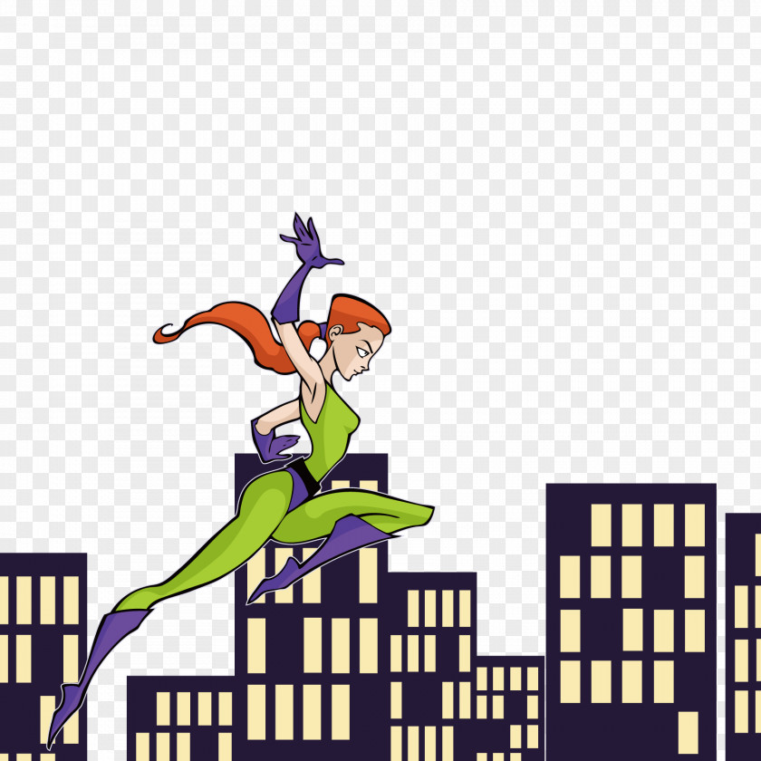 City Night Female Superman Clark Kent Clip Art PNG