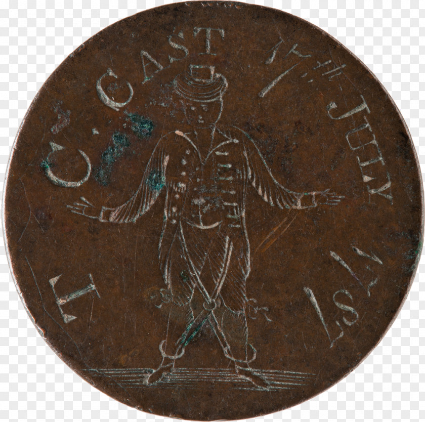 Coin Collecting Half Cent Penny Medal PNG