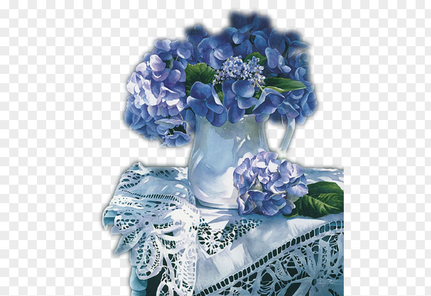 Flower Blue Rose Hydrangea Vase Clip Art PNG