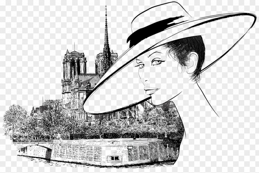 Hat Beauty Notre-Dame De Paris Eiffel Tower Seine Royalty-free PNG
