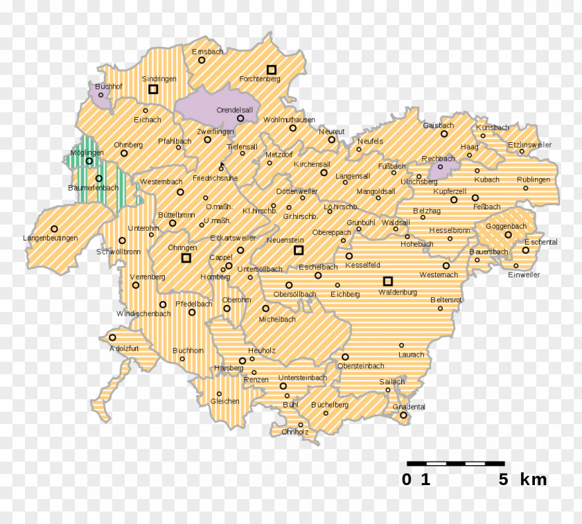 Map Landkreis Öhringen Oberamt PNG
