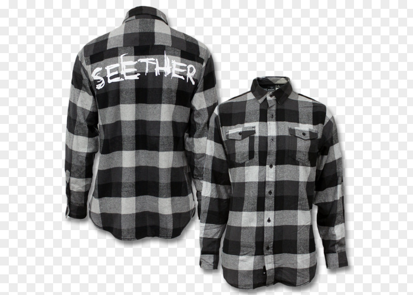 Shirt Tartan Flannel Seether Sleeve PNG