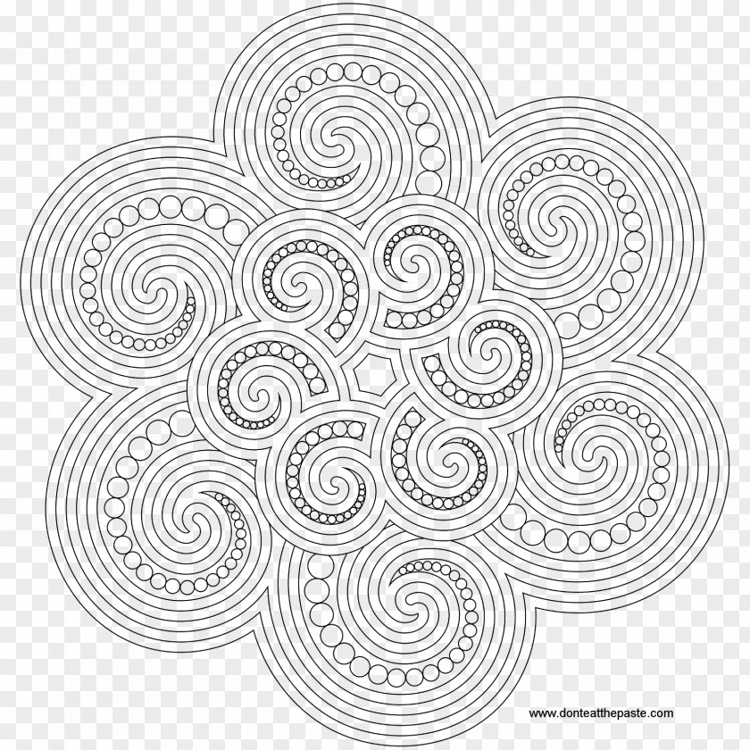 Book Coloring Spiral Mandala Symbol PNG