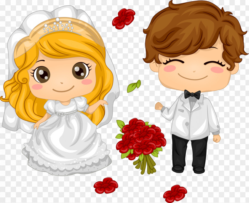 Bride Wedding Invitation Couple Cartoon PNG