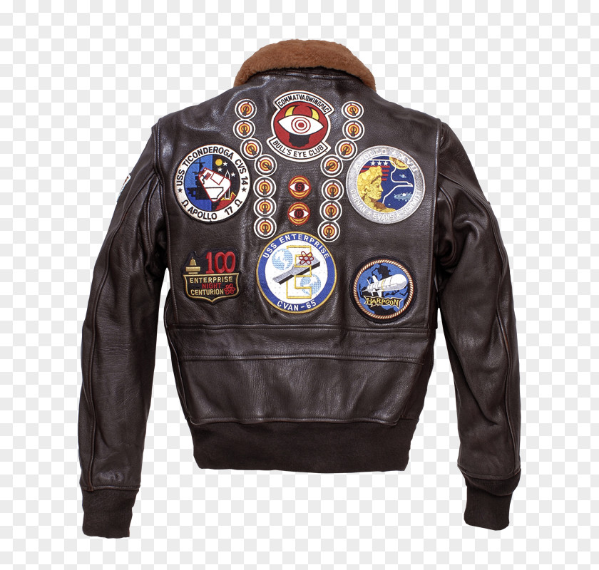 Jacket Back Leather United States Navy Flight PNG