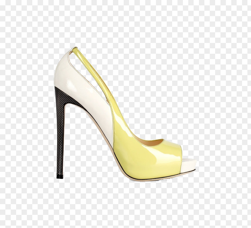 Pink Yellow High Heels Shoe PNG