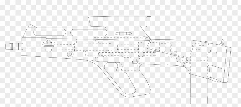 Design Gun Barrel Line Art Drawing Steyr ACR PNG