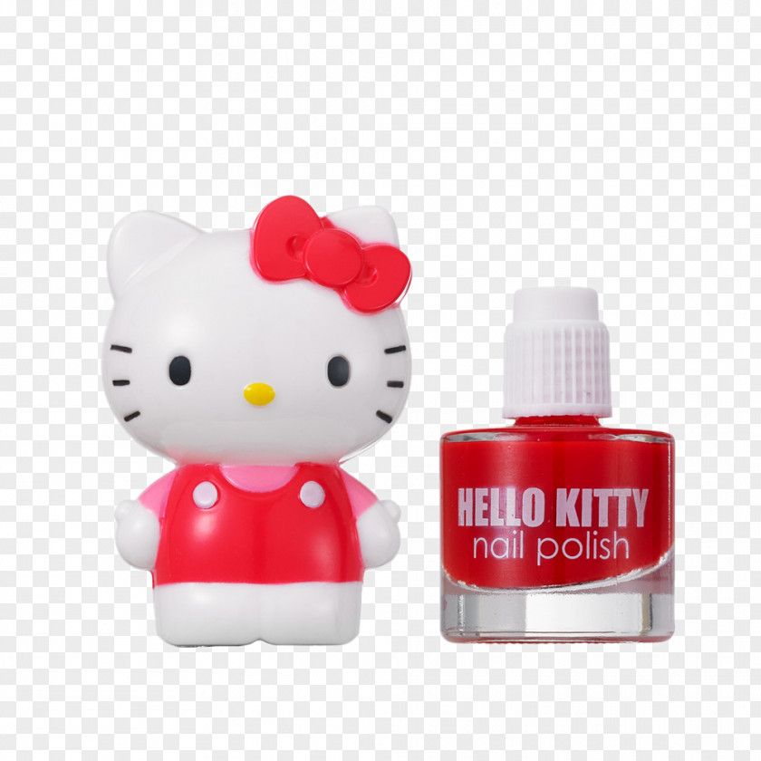 Hello Kitty Red Nail Polish Art Artificial Nails PNG