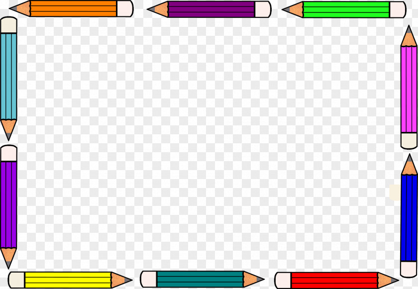 Pencil Frame Cliparts Paper Colored Clip Art PNG