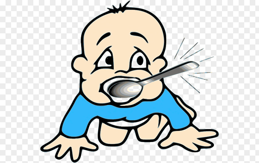 Vector Baby Silver Spoon Mouth Clip Art PNG