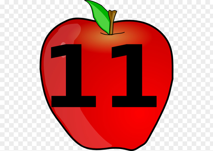 Counting Clip Art Apple RED.M PNG