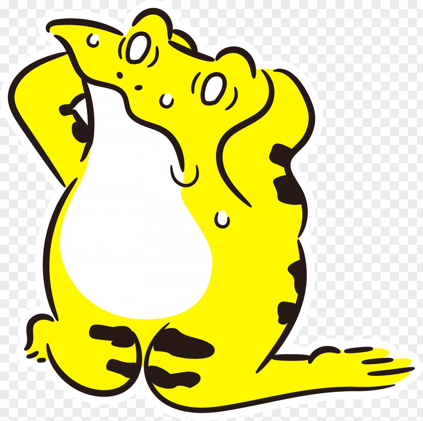 Frogs Toad Cartoon Yellow Animal Figurine PNG