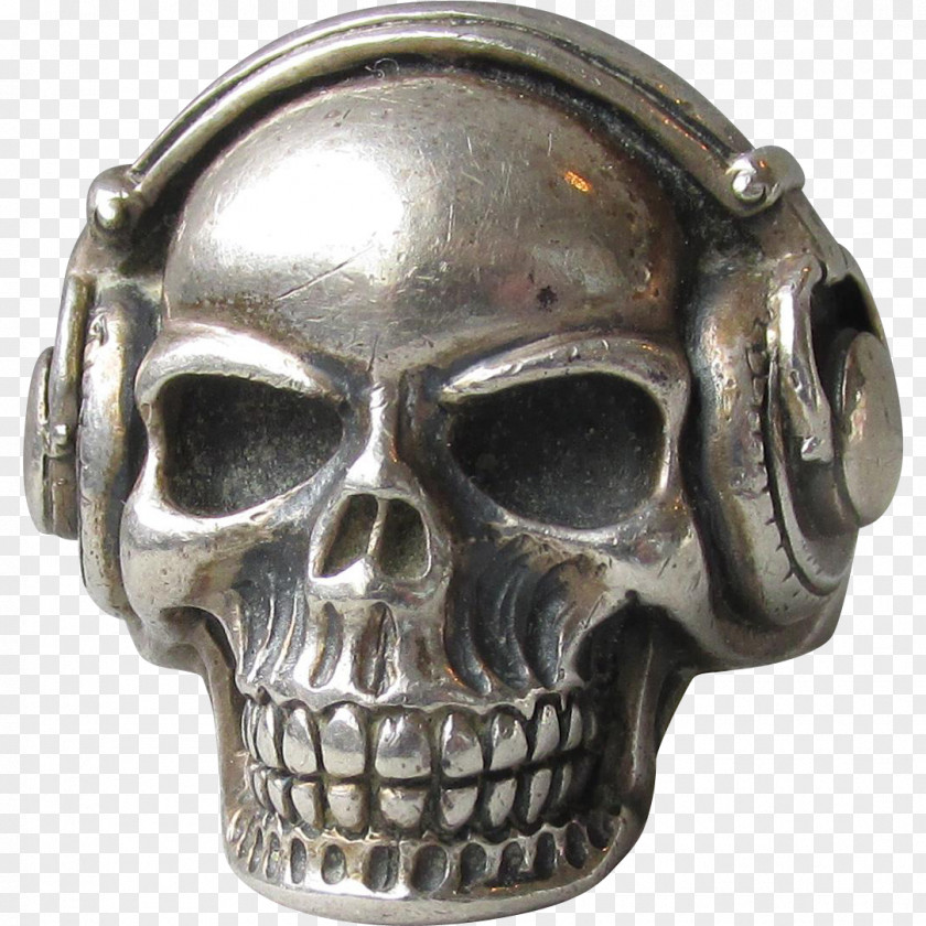 Skull Wearing Sunglasses Silver PNG