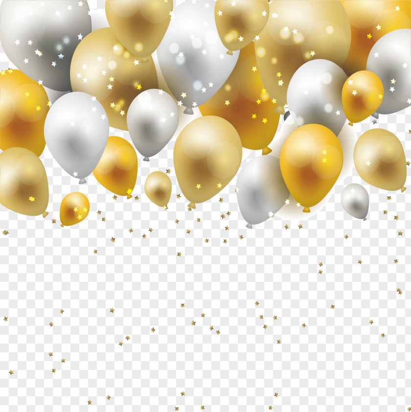 Dream Gold And Silver Balloon Borders Material Yellow Pattern PNG
