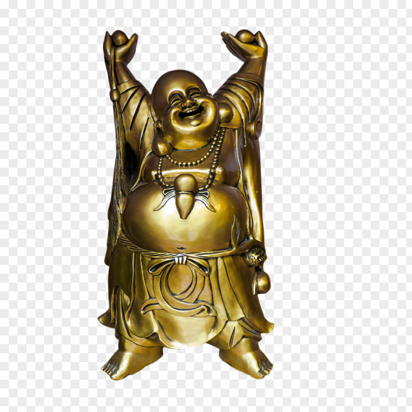 Happy Buddha Golden Statue Buddhism PNG