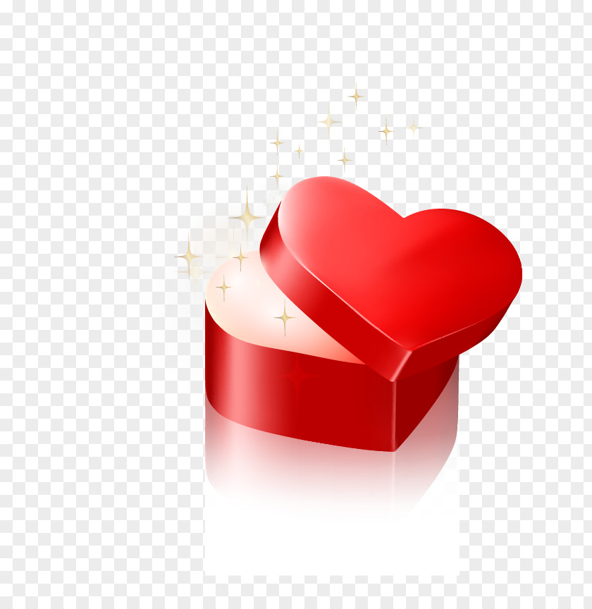 Red Star Gift Heart Valentines Day PNG