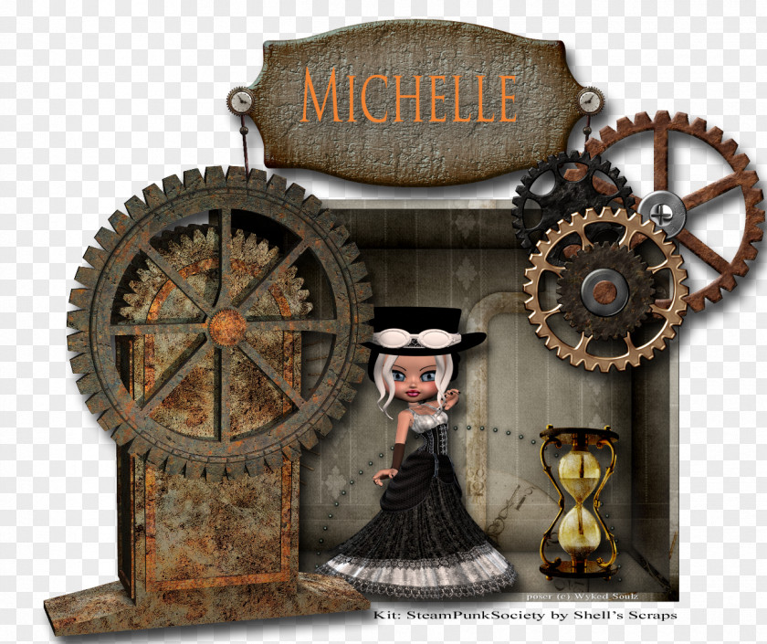 Train Antique Steampunk Clock PNG