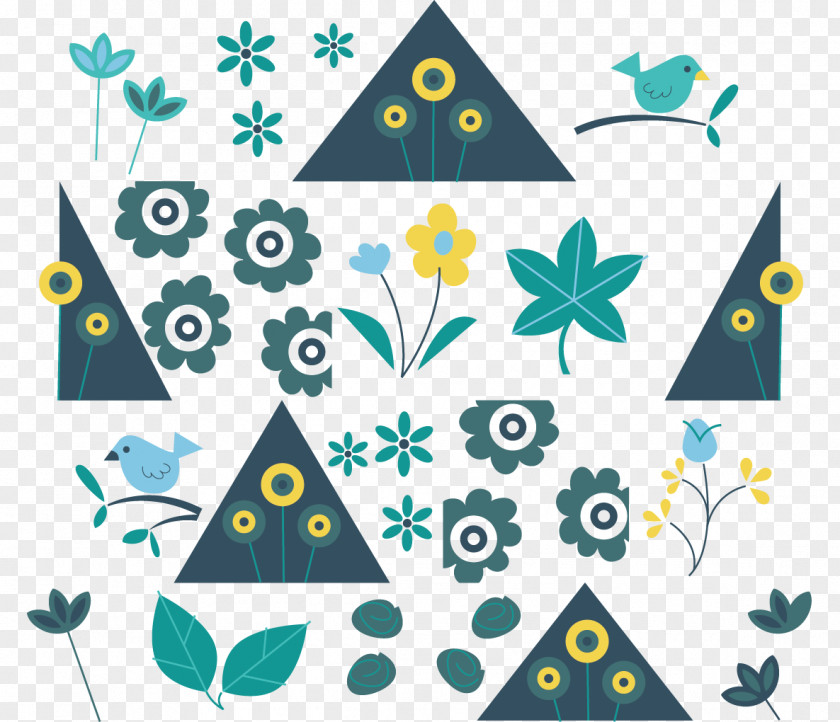 Vector Background Material Mountain Wildflowers Graphic Design Clip Art PNG