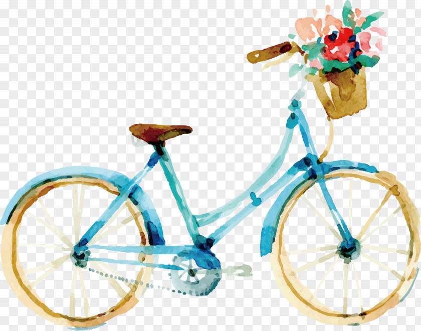 Watercolor Bike Guelph Painting Wedding PNG