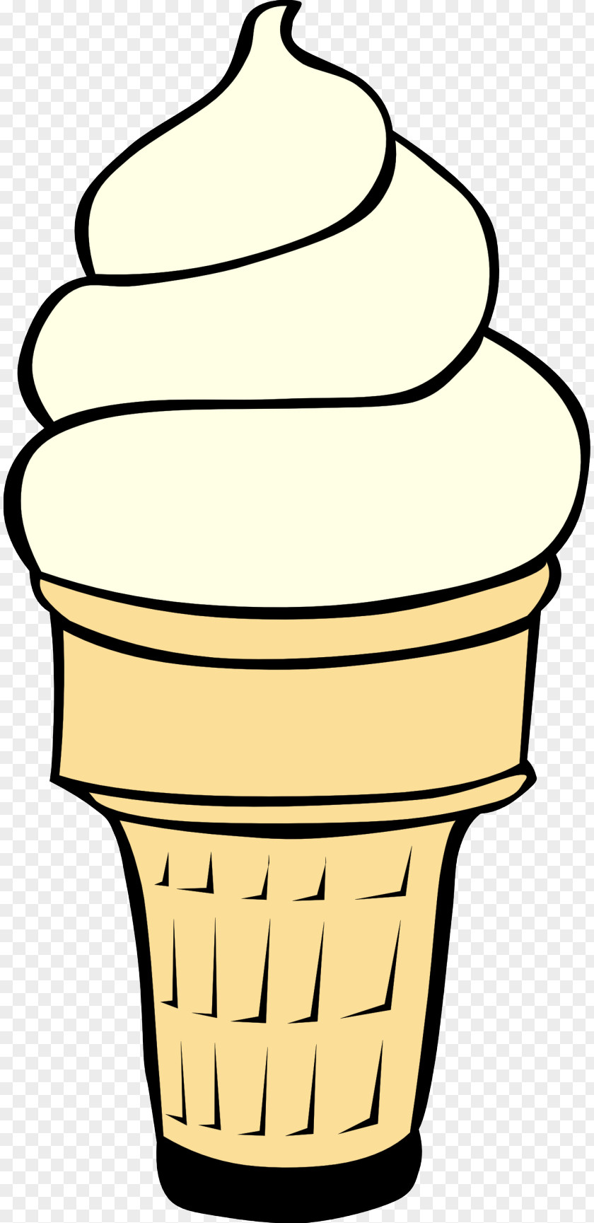 Dairy Frozen Dessert Clip Art Ice Cream Cone Yellow Line PNG