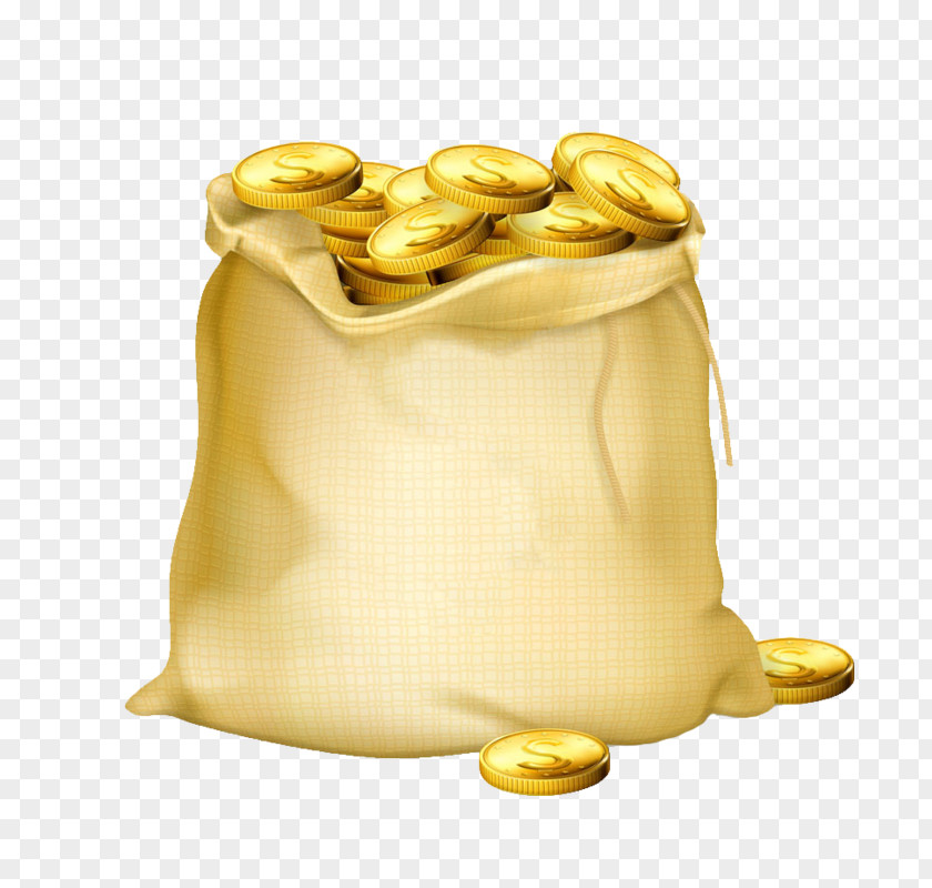Golden Purse Gold Coin Handbag PNG