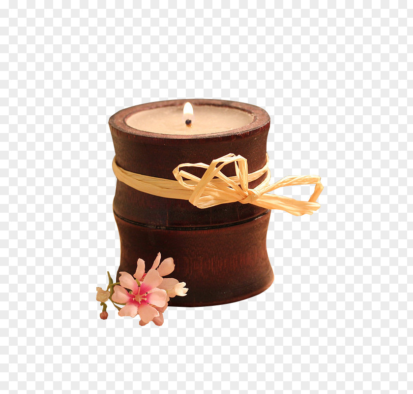 Retro Bamboo Fragrance Candle Light Flame Hotel Aroma PNG