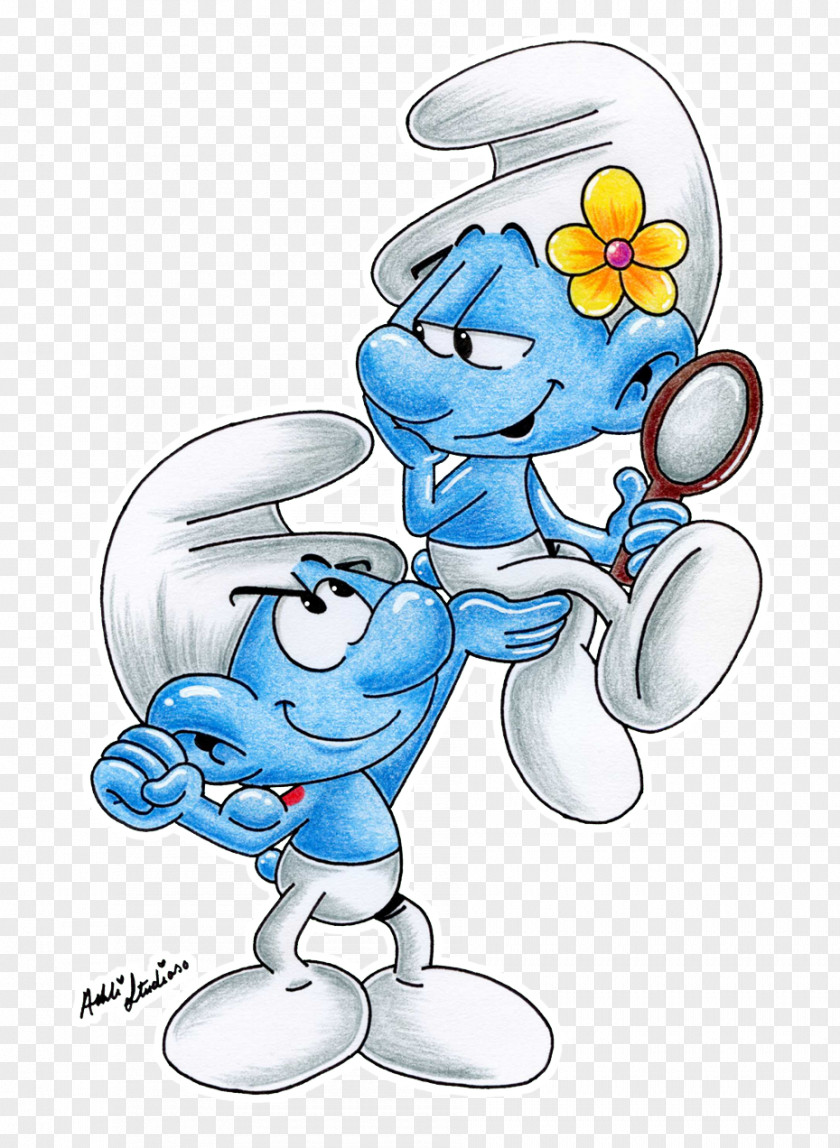 Smurfs Hefty Smurf Smurfette Vanity Brainy The PNG