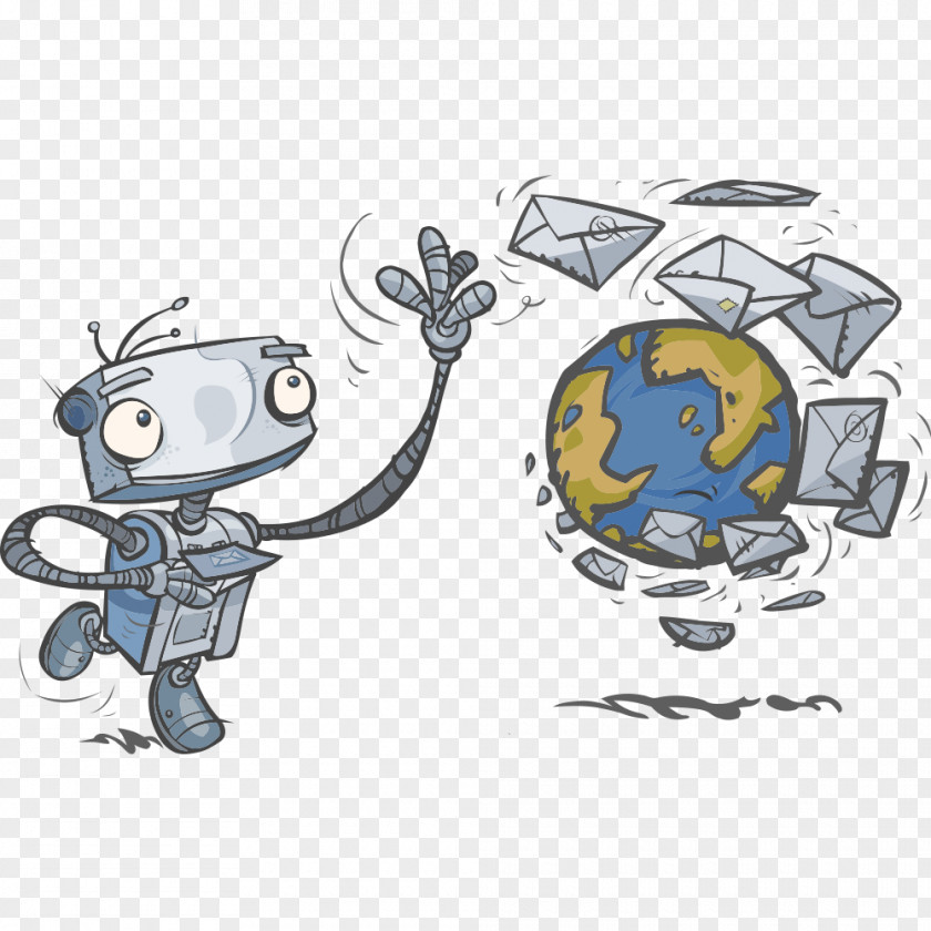 Vector Robot Cartoon Comics Illustration PNG