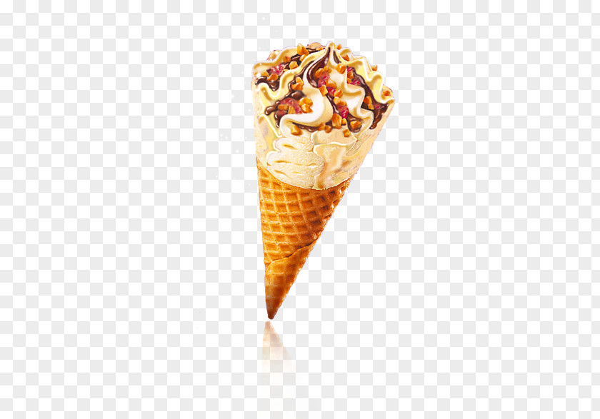 Caramel Cream Sundae Gelato Dame Blanche Ice Cones PNG