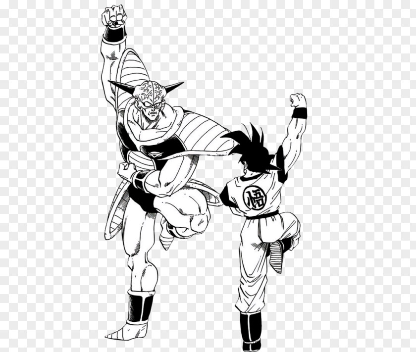 Goku Captain Ginyu Sketch Black And White Dragon Ball PNG