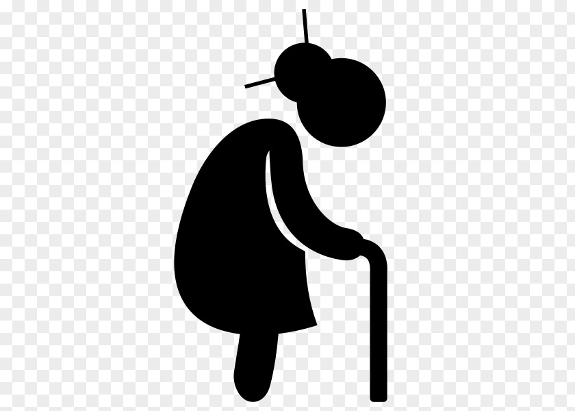 Silhouette Of The Elderly Clip Art PNG