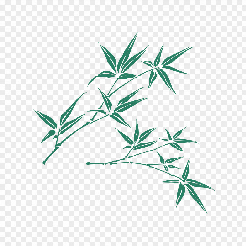 Bamboo Leaves HD Download Bird-and-flower Painting Art Illustration PNG