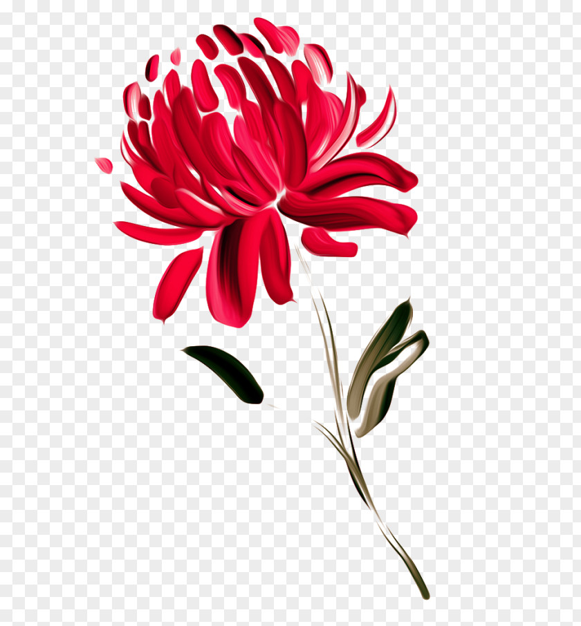 Pink Family Plant Stem Watercolor Flowers PNG