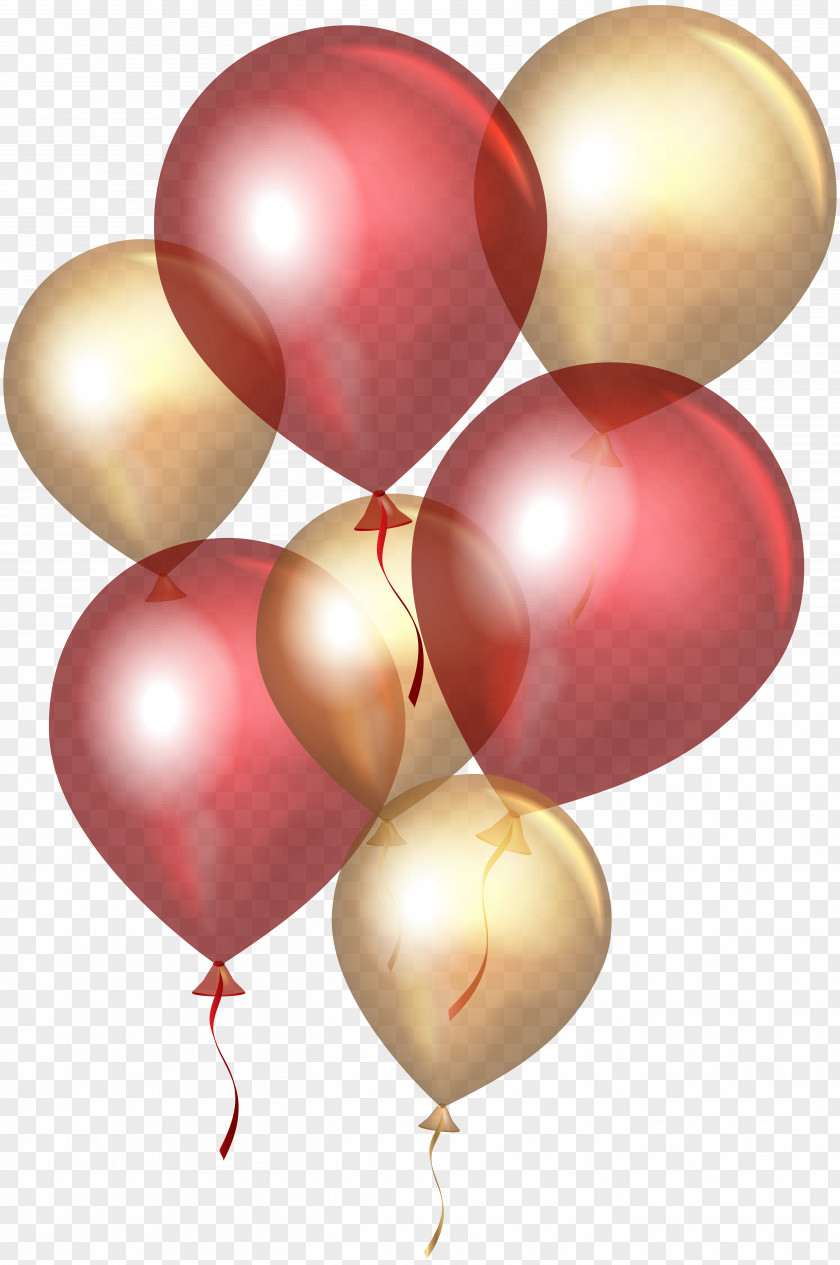 Transparent Red Gold Balloons Clip Art Balloon PNG