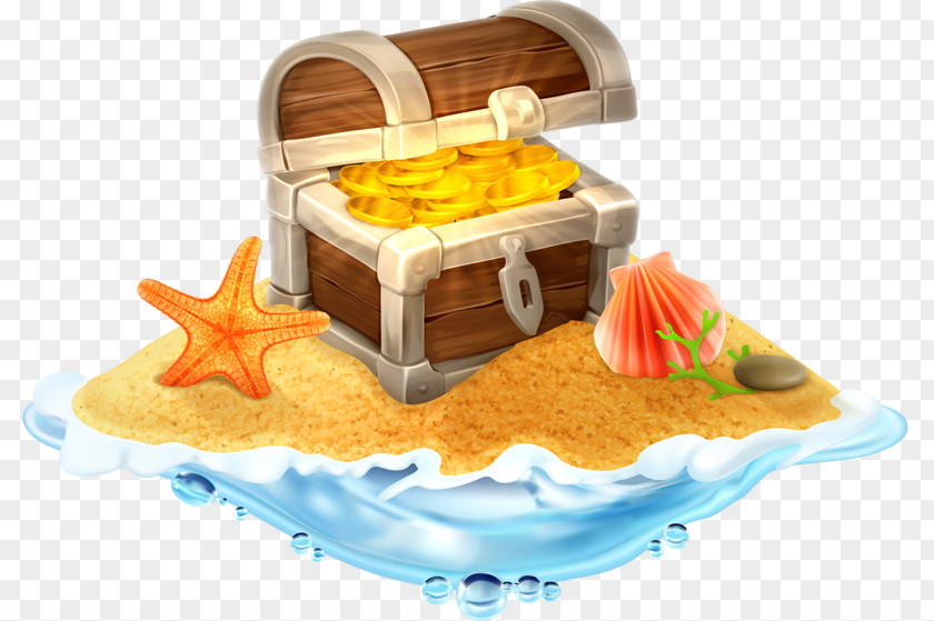 Beach Digging Treasure Island Buried Illustration PNG