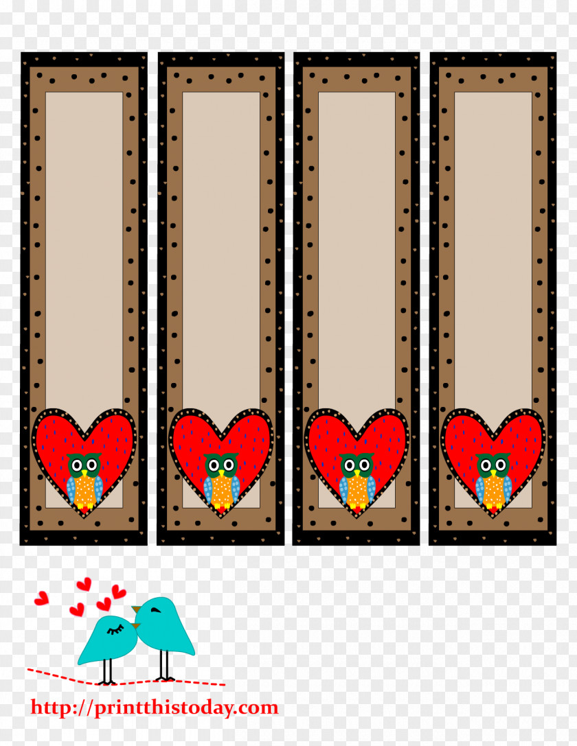 Kids Border Paper Bookmark Valentine's Day Heart PNG