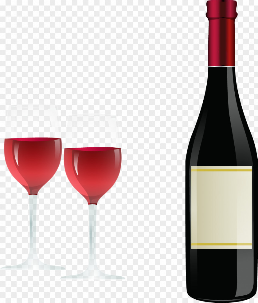Vector Hand-painted Wine And Cups Red Cup Glass PNG