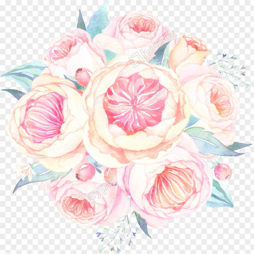 Watercolor Paint Camellia Bouquet Of Flowers Drawing PNG