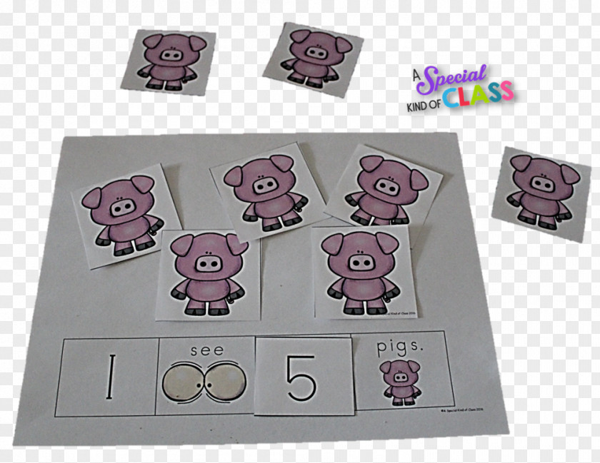 Pig Drawing Paper Pink M RTV Font PNG