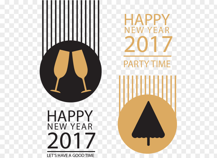 Black Gold Stripes New Year Banners Banner Icon PNG