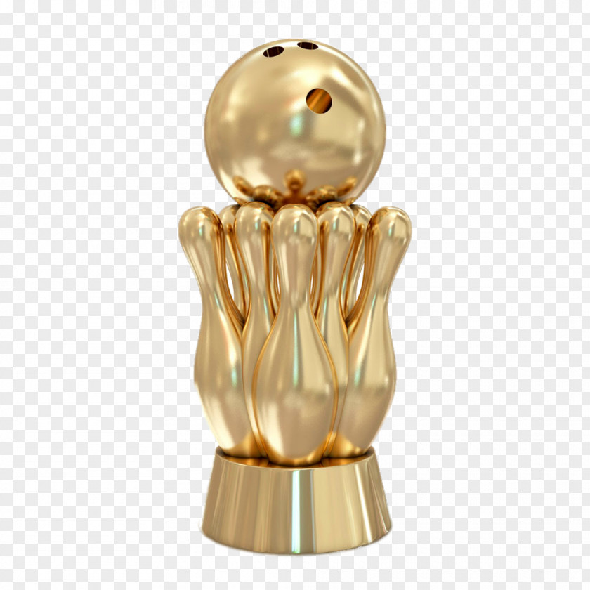 Golden Bowling Trophy Ten-pin Stock Photography Clip Art PNG