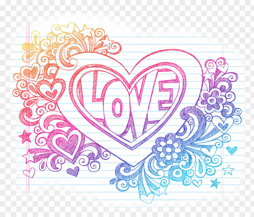 Hand Drawn Love Drawing Doodle PNG