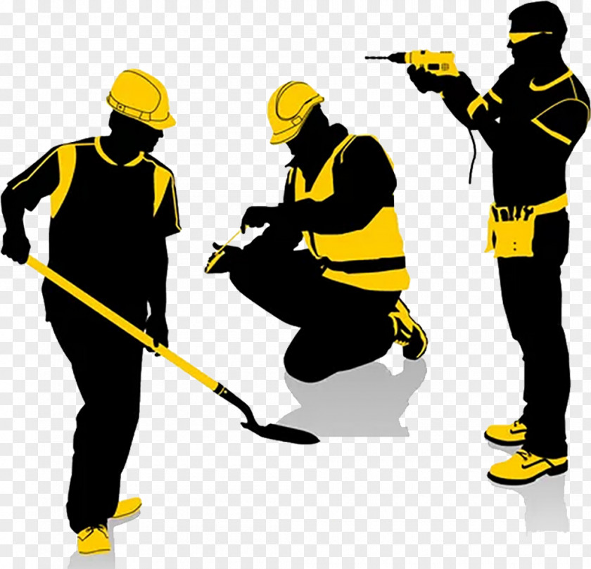 Site Engineer Laborer Silhouette Euclidean Vector Construction Worker PNG