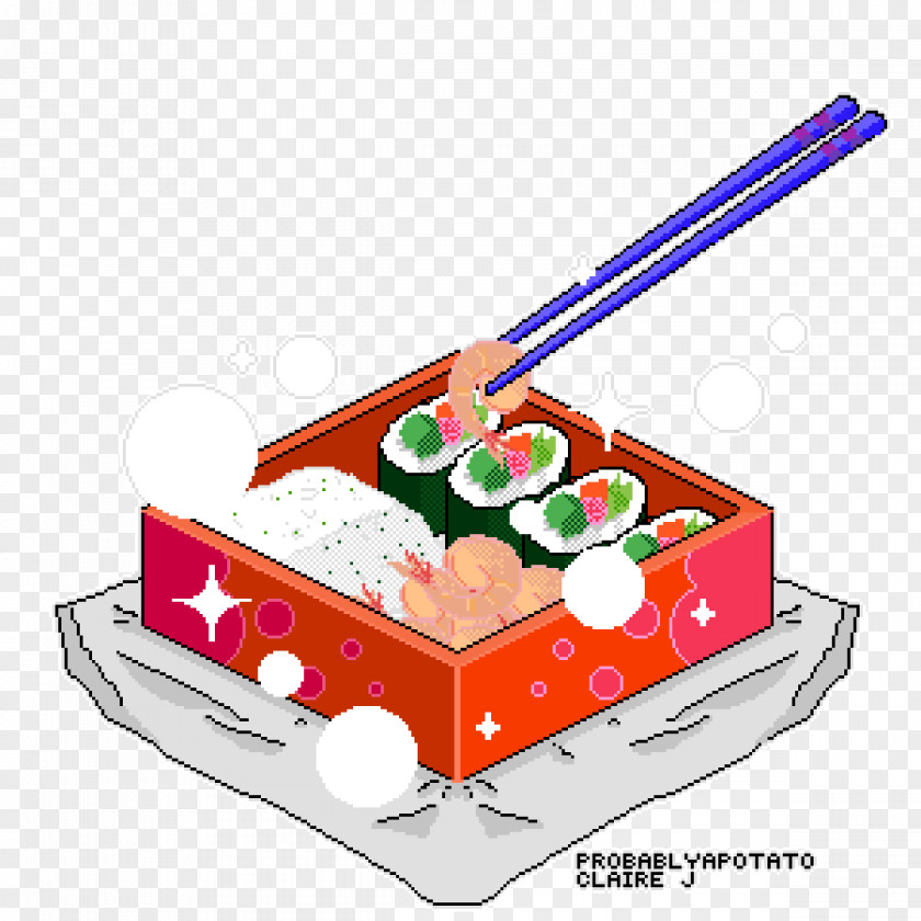 Sushi Bento Pixel Art Digital PNG
