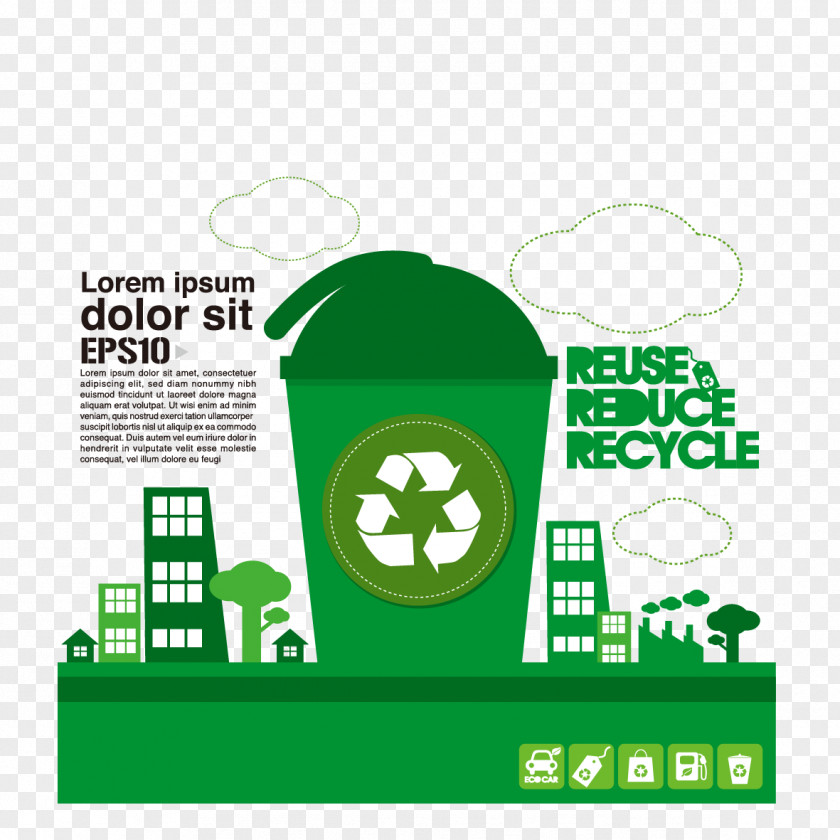 Vector Green Material Recycling Stock Illustration Royalty-free Poster PNG