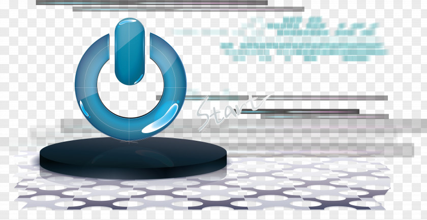 Blue Power Button Logo Download PNG