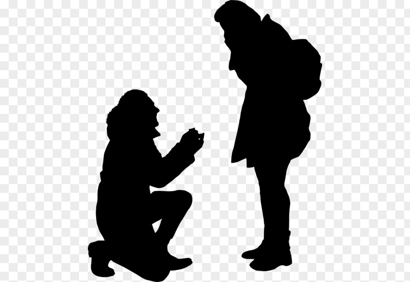 Proposa Silhouette Marriage Proposal Clip Art PNG