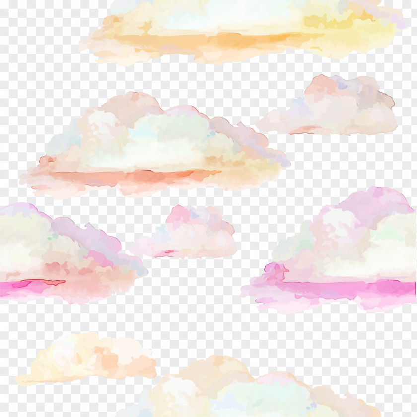 Watercolor Painting Pink M Cloudm New York Bowery Sky Paint PNG