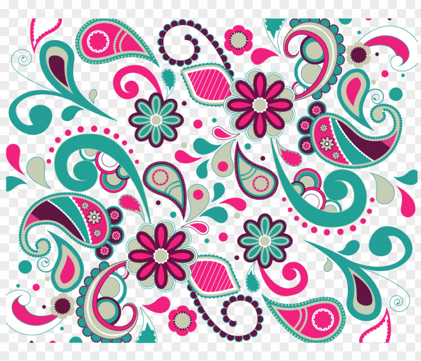 Color Flower Pattern PNG